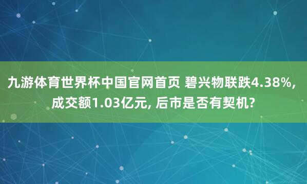 九游体育世界杯中国官网首页 碧兴物联跌4.38%， 成交额1.03亿元， 后市是否有契机?