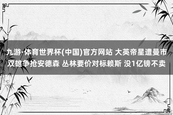 九游·体育世界杯(中国)官方网站 大英帝星遭曼市双雄争抢安德森 丛林要价对标赖斯 没1亿镑不卖