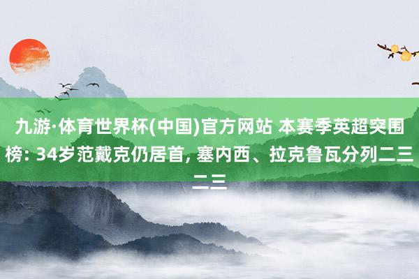 九游·体育世界杯(中国)官方网站 本赛季英超突围榜: 34岁范戴克仍居首， 塞内西、拉克鲁瓦分列二三
