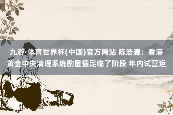 九游·体育世界杯(中国)官方网站 陈浩濂：香港黄金中央清理系统酌量插足临了阶段 年内试营运