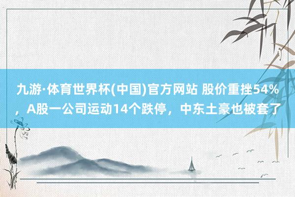 九游·体育世界杯(中国)官方网站 股价重挫54%，A股一公司运动14个跌停，中东土豪也被套了