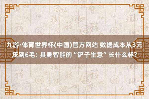 九游·体育世界杯(中国)官方网站 数据成本从3元压到6毛: 具身智能的“铲子生意”长什么样?