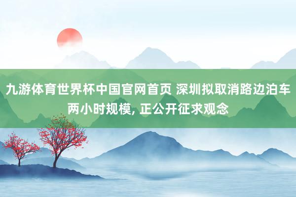 九游体育世界杯中国官网首页 深圳拟取消路边泊车两小时规模， 正公开征求观念