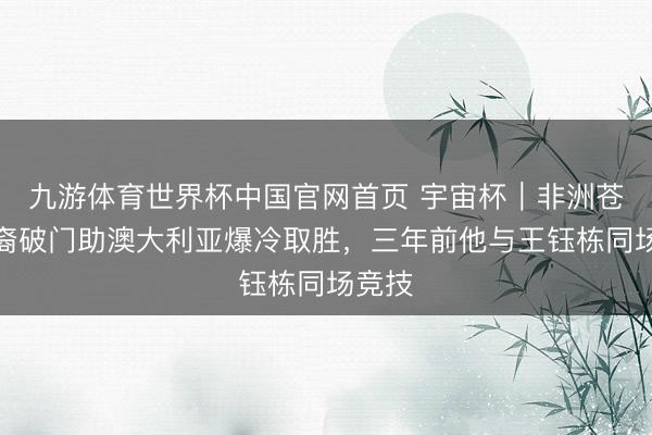 九游体育世界杯中国官网首页 宇宙杯｜非洲苍生后裔破门助澳大利亚爆冷取胜，三年前他与王钰栋同场竞技